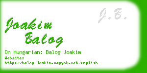 joakim balog business card